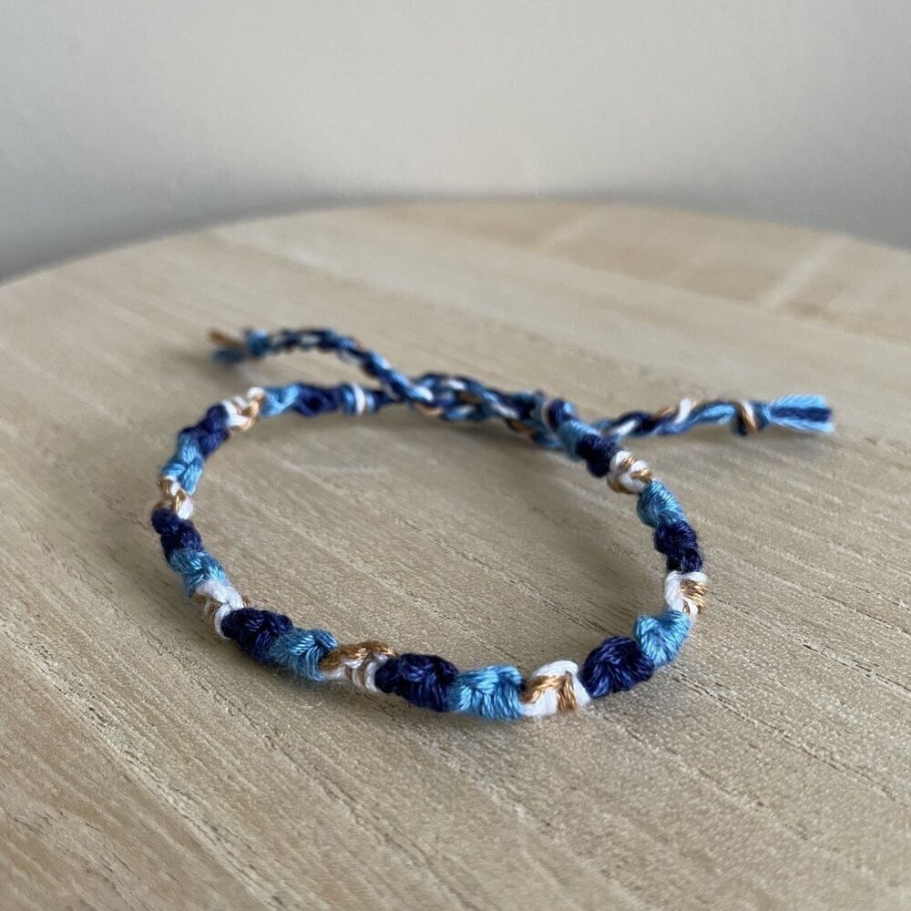 Dakota Bracelet, anklet, trendy, comfortable, tie, embroidery thread, woven, gif